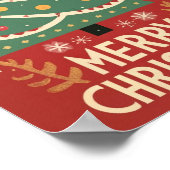 Retro Weihnachtsbaum Traditionelles Design Poster (Ecke)