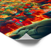 Retro Weihnachtsbaum und Kamin Poster (Ecke)