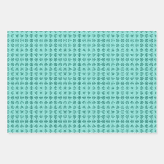 Retro Weihnachtsbaum und Schneeflocken Geschenkpapier Set (Vorderseite 2)