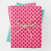 Retro Weihnachtsbaum und Schneeflocken Geschenkpapier Set (Beispiel)