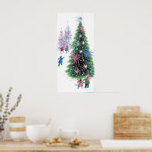 Retro-Weihnachtsbaum Weihnachtsbaum Holiday Poster (Küche)