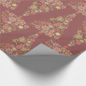 Retro Weihnachtsbaum Wrapping Paper Geschenkpapier (Ecke)