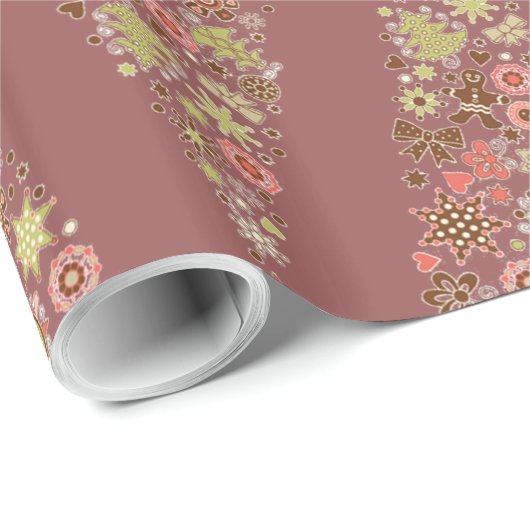 Retro Weihnachtsbaum Wrapping Paper Geschenkpapier (Rolleneckpunkt)