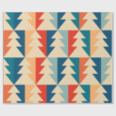 Retro Weihnachtsbaum Wrapping Paper Geschenkpapier (Flach)