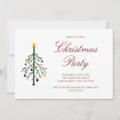 Retro Weihnachtsbaum Zeichnend festes Party Einladung (Vorderseite)