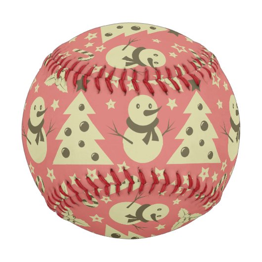 Retro Weihnachtsbäume Heilige Beerenstrasse Baseball (Vorderseite)