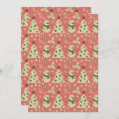 Retro Weihnachtsbäume Heilige Beerenstrasse Einladung (Vorne/Hinten)