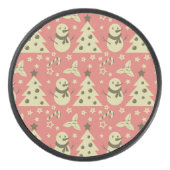 Retro Weihnachtsbäume Heilige Beerenstrasse Eishockey Puck (Vorderseite)