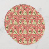 Retro Weihnachtsbäume Heilige Beerenstrasse Feiertagskarte (Vorne/Hinten)