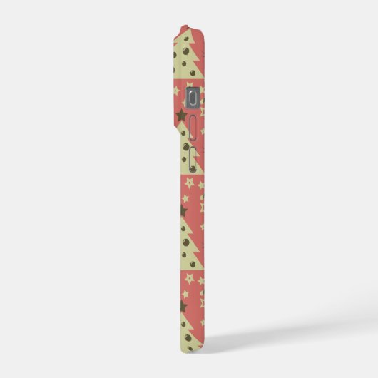 Retro Weihnachtsbäume Heilige Beerenstrasse iPhone Hülle (Linke Seite)