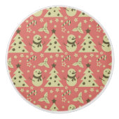 Retro Weihnachtsbäume Heilige Beerenstrasse Keramikknauf (Vorderseite)