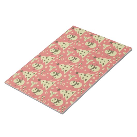 Retro Weihnachtsbäume Heilige Beerenstrasse Notizblock (angewinkelt)