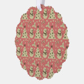 Retro Weihnachtsbäume Heilige Beerenstrasse Ornament Karte (Links)