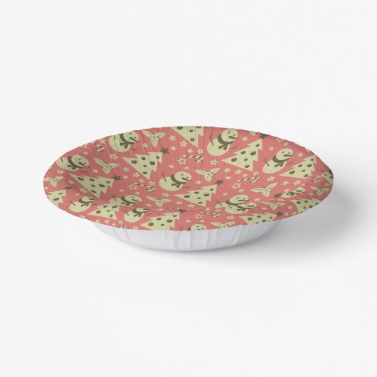 Retro Weihnachtsbäume Heilige Beerenstrasse Pappteller (Gewinkelt)