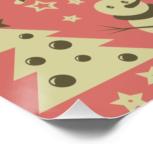 Retro Weihnachtsbäume Heilige Beerenstrasse Poster (Ecke)