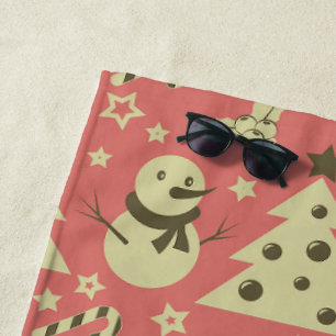 Retro Weihnachtsbäume Heilige Beerenstrasse Strandtuch