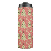 Retro Weihnachtsbäume Heilige Beerenstrasse Thermosbecher (Vorderseite)