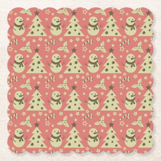 Retro Weihnachtsbäume Heilige Beerenstrasse Untersetzer (Vorderseite)