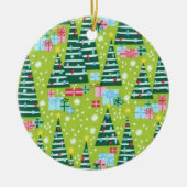 Retro-Weihnachtsbäume Keramik Ornament (Vorne)