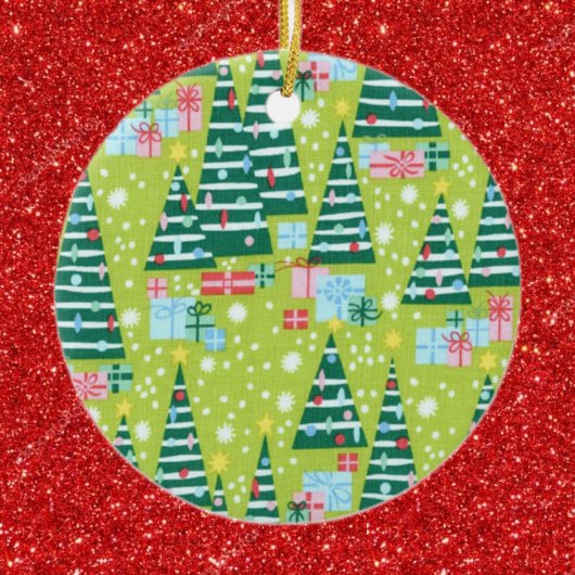 Retro-Weihnachtsbäume Keramik Ornament