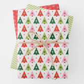 Retro Weihnachtsbäume Wrapping Paper Sheets Geschenkpapier Set (Beispiel)