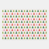 Retro Weihnachtsbäume Wrapping Paper Sheets Geschenkpapier Set (Vorderseite)
