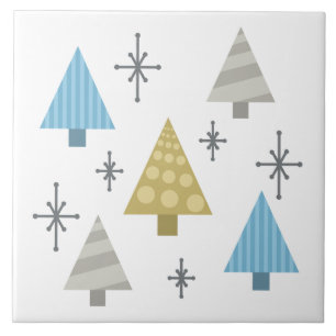 Retro Weihnachtsbaumen der 1950er Jahre Fliese