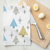 Retro Weihnachtsbaumen der 1950er Jahre Geschirrtuch (Viertel Falte)