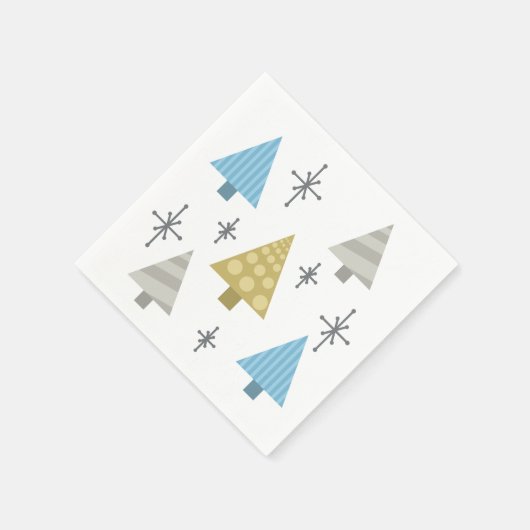 Retro Weihnachtsbaumen der 1950er Jahre Serviette (Ecke)