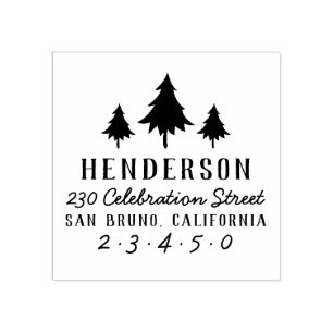 Retro Weihnachtsbaumen Individuelle Name und Rücks Gummistempel