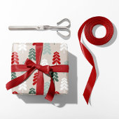 Retro Weihnachtsbaumen Umschlagpapier Geschenkpapier