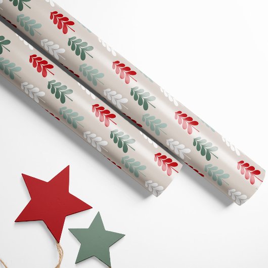 Retro Weihnachtsbaumen Umschlagpapier Geschenkpapier
