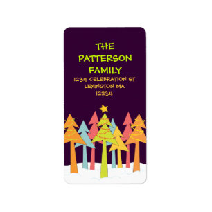 Retro Weihnachtsbaumen Weihnachtsanschrift Adressaufkleber