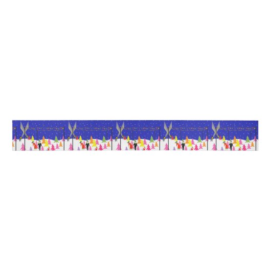 Retro WeihnachtsBaumfarm-Geschenk-Band Ripsband (Vorderseite)