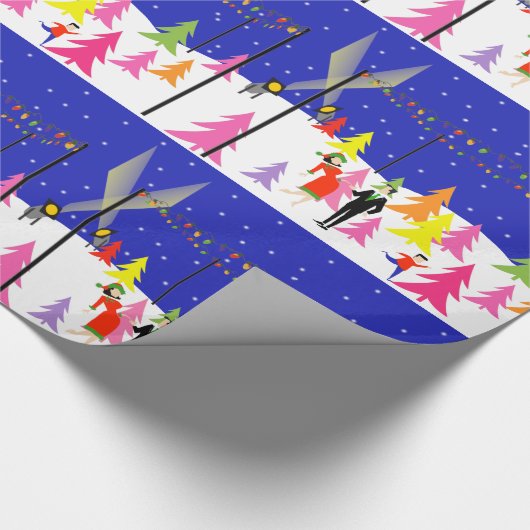 Retro WeihnachtsBaumfarm-Packpapier Geschenkpapier (Ecke)