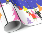 Retro WeihnachtsBaumfarm-Packpapier Geschenkpapier (Rolleneckpunkt)
