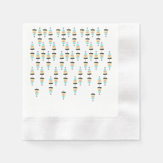 Retro Weihnachtsbaumpapier Napkins Serviette (Vorderseite)