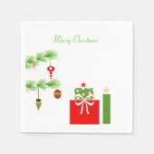 Retro Weihnachtsbaumpapier Napkins Serviette (Vorderseite)