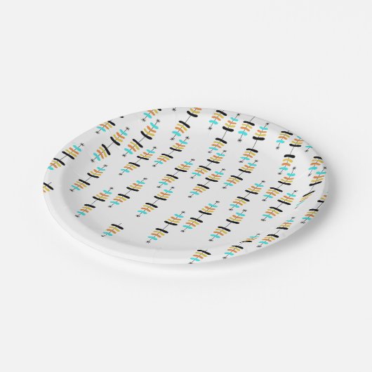 Retro Weihnachtsbaumpapier-Teller Pappteller (Schrägansicht)