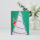 Retro Weihnachtsbaumpostkarte Feiertagspostkarte (Stehend Vorderseite)