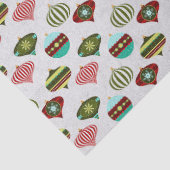 Retro Weihnachtsbaumschmuck auf der White Decoupag Seidenpapier (Detail)