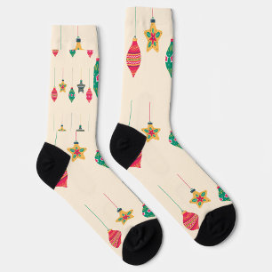 Retro-Weihnachtsbaumschmuck-Muster Feiertagssocken Socken