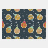 Retro-Weihnachtsbaumschmuck-Wrap-Papier Geschenkpapier Set (Vorderseite 2)