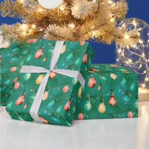 Retro-Weihnachtsbeleuchtung Spaß Cute Moderne Weih Geschenkpapier
