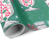 Retro-Weihnachtsbonbonglas Geschenkpapier (Rolleneckpunkt)