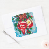 Retro Weihnachtsbrille Weihnachtsgeschenk Weihnach Quadratischer Aufkleber (Umschlag)