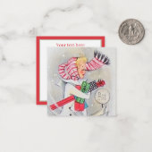 Retro-Weihnachtsbummlerin fügt Text hinzu Mitteilungskarte (Vorderseite/Rückseite Beispiel)