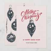 Retro-Weihnachtsdekor Feiertagskarte (Vorne/Hinten)