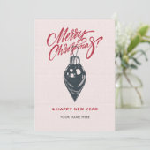 Retro-Weihnachtsdekor Feiertagskarte (Stehend Vorderseite)