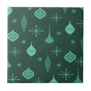 Retro-Weihnachtsdekoration Grün Fliese